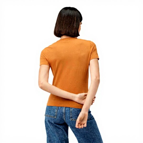 T-shirt Donna Desigual Logo 3D Colori Arancione Bianco Nero