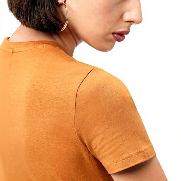 T-shirt Donna Desigual Logo 3D Colori Arancione Bianco Nero