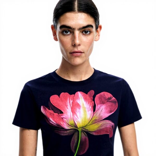 T-shirt Donna Desigual 25swtk24 Cotone Stampa Arty