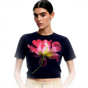 T-shirt Donna Desigual 25swtk24 Cotone Stampa Arty