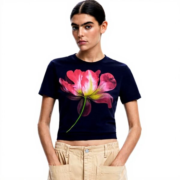 T-shirt Donna Desigual 25swtk24 Cotone Stampa Arty