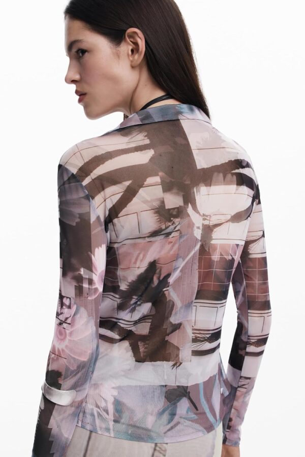 T-shirt Donna Desigual 25swtka1 Nero Multicolore Regular Fit-2