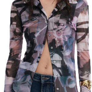 T-shirt Donna Desigual 25swtka1 Nero Multicolore Regular Fit-0