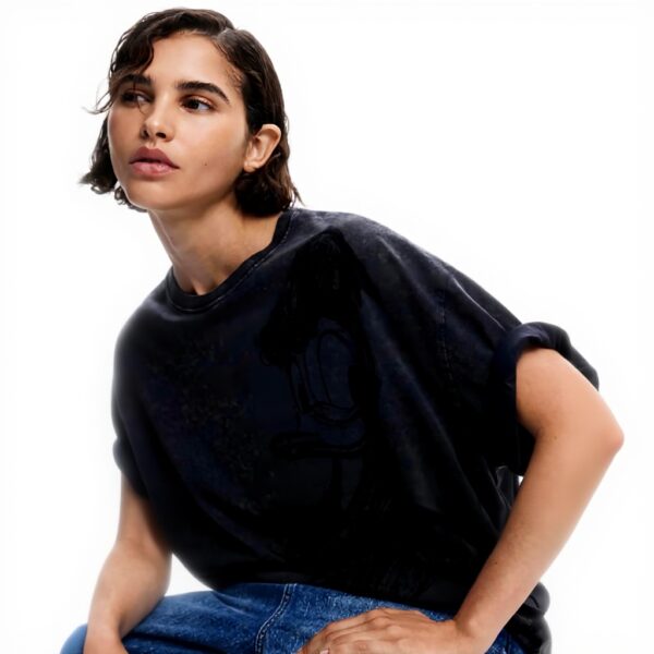 T-shirt Donna Desigual Nero Paperino Regular Fit