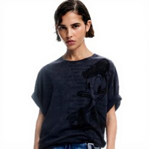 T-shirt Donna Desigual Nero Paperino Regular Fit