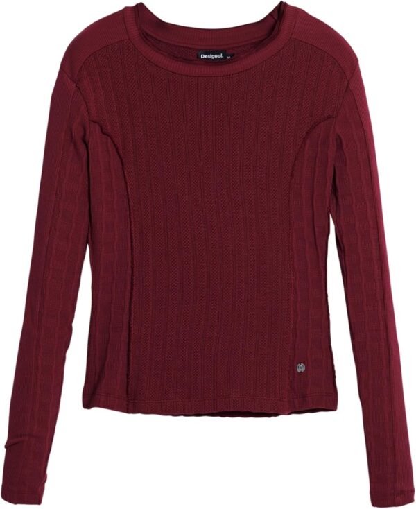 T-Shirt Donna Desigual Slim Fit Logo Metallico Nero Rosso-1