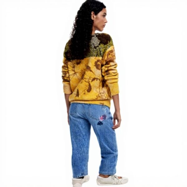 Felpe senza cappuccio Desigual Donna Motivo floreale Giallo