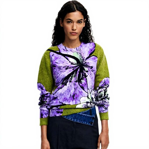 Felpe Donna Desigual Stampa Floreale Lacroix Taglia M L XL