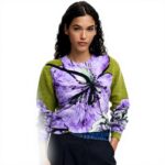 Felpe Donna Desigual Stampa Floreale Lacroix Taglia M L XL