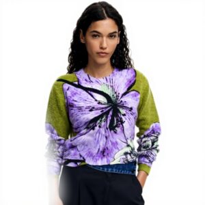 Felpe Donna Desigual Stampa Floreale Lacroix Taglia M L XL