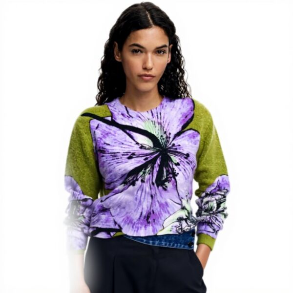 Felpe Donna Desigual Stampa Floreale Lacroix Taglia M L XL