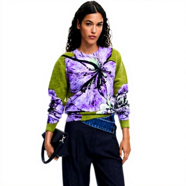 Felpe Donna Desigual Stampa Floreale Lacroix Taglia M L XL