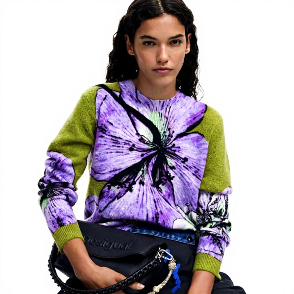 Felpe Donna Desigual Stampa Floreale Lacroix Taglia M L XL