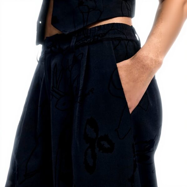 Pantaloni Donna Desigual Nero Straight Fit 25WWPW05