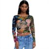 Bluse Donna Desigual Stampa Arty Collo Rotondo Manica Lunga