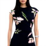 Vestito Casual Donna Desigual Nero Stampa Floreale Midi