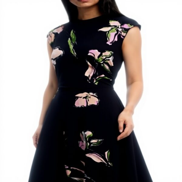 Vestito Casual Donna Desigual Nero Stampa Floreale Midi