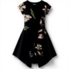 Vestito Casual Donna Desigual Nero Stampa Floreale Midi
