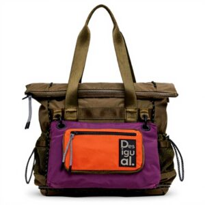Zaino donna Desigual nylon verde tasche multiple