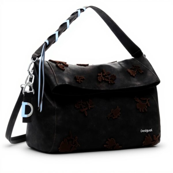 Borsa a mano Desigual Stencil Flower LO cioccolato unisex