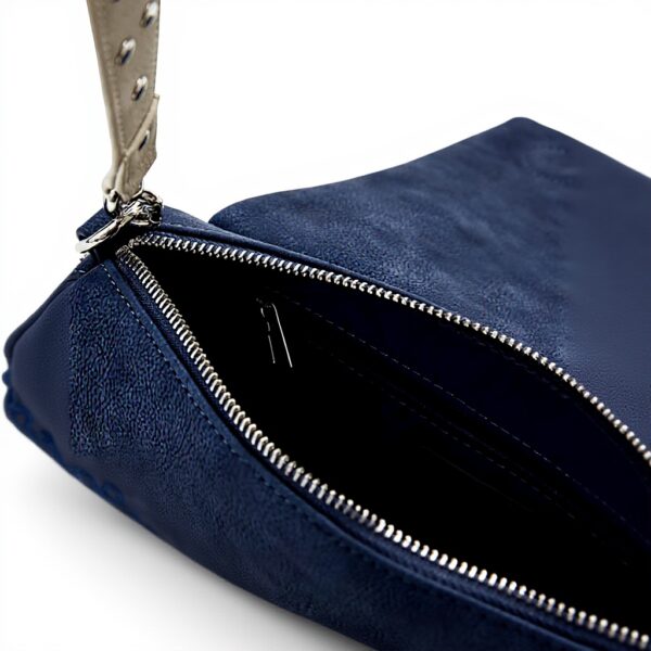 Borsa a tracolla donna Desigual blu rilievi tasca posteriore