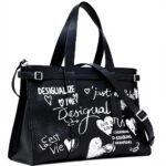 Borsa a tracolla Desigual Hobart Seshat nero shopper