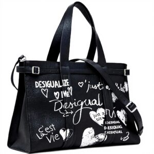 Borsa a tracolla Desigual Hobart Seshat nero shopper