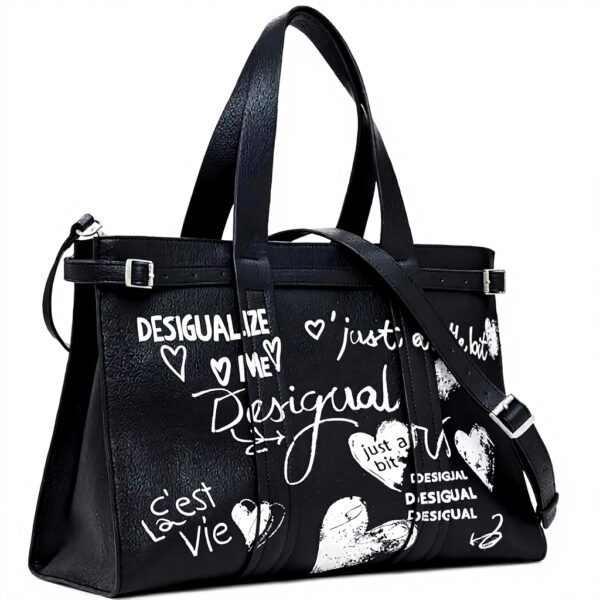 Borsa a tracolla Desigual Hobart Seshat nero shopper