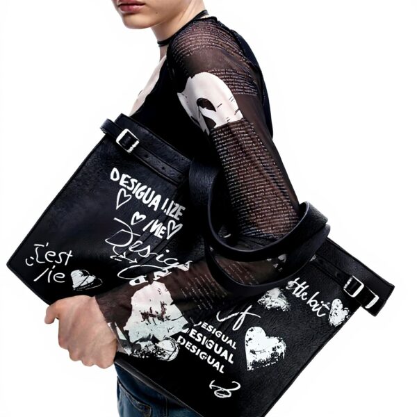 Borsa a tracolla Desigual Hobart Seshat nero shopper