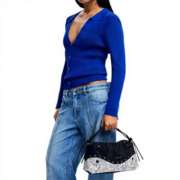 Borsa a tracolla Desigual Bergamo Snake Patch nero donna