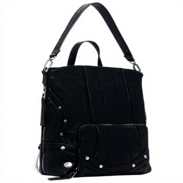 Zaino Mini Desigual Borse Donna Nero Patch Ricamo Unisex