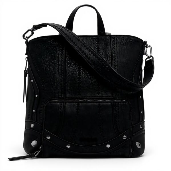 Zaino Mini Desigual Borse Donna Nero Patch Ricamo Unisex