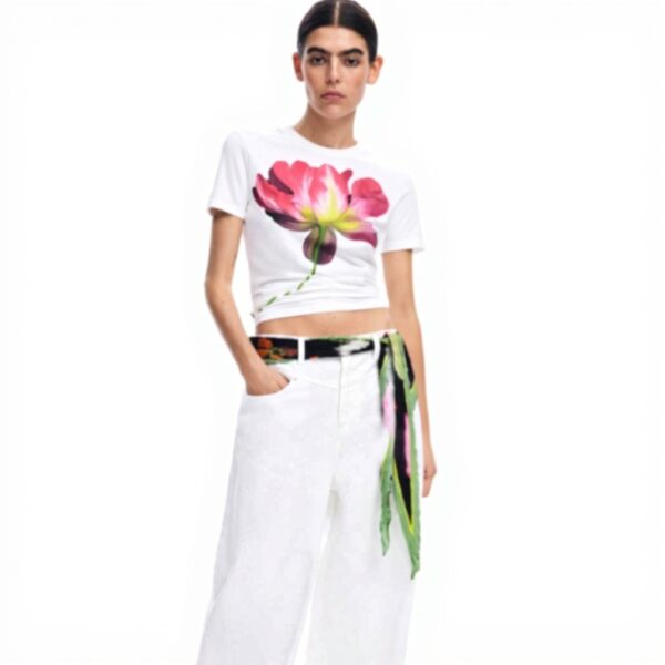 Sciarpa Desigual Fou Botanic Dreamz Diamon Nero Poliestere