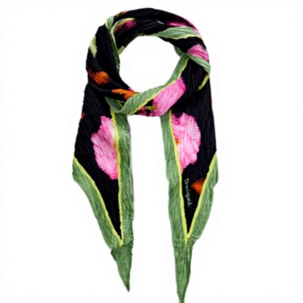 Sciarpa Desigual Fou Botanic Dreamz Diamon Nero Poliestere