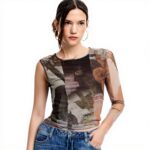 T-shirt Donna Desigual Maglietta Maniche Lunghe Giallo