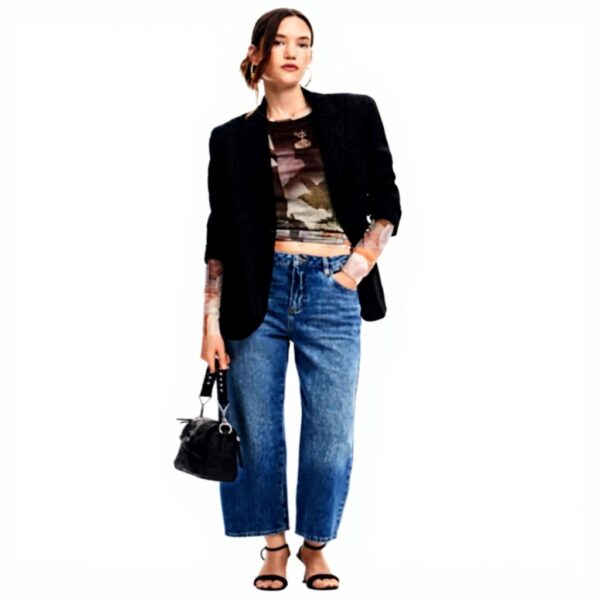 T-shirt Donna Desigual Maglietta Maniche Lunghe Giallo