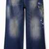 Desigual Pantaloni Jeans Donna Denim Lunghi Blu-2