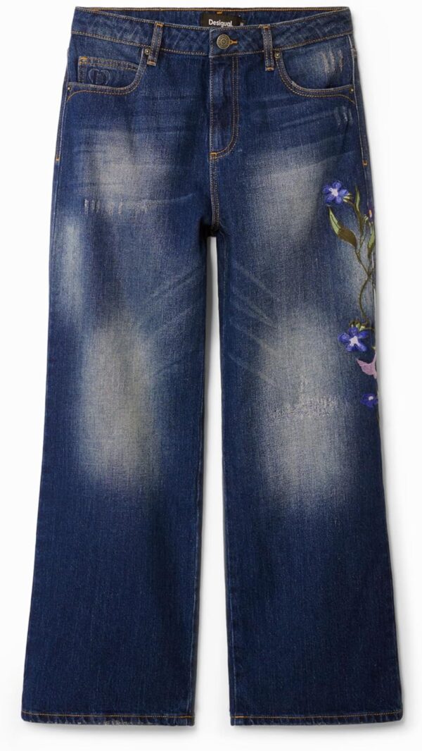 Desigual Pantaloni Jeans Donna Denim Lunghi Blu-2