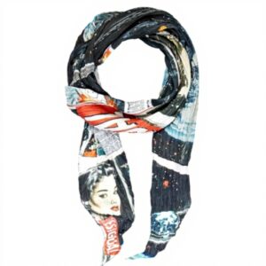 Sciarpa Desigual Foxtrot Foulard nero multicolore donna