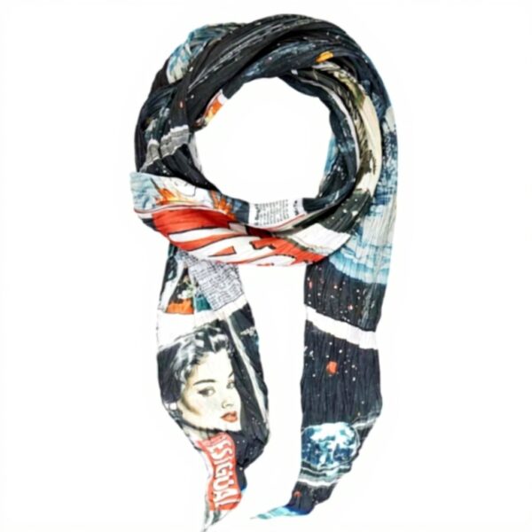 Sciarpa Desigual Foxtrot Foulard nero multicolore donna