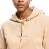 Felpa con cappuccio Desigual Donna Basic Golden Oak XL
