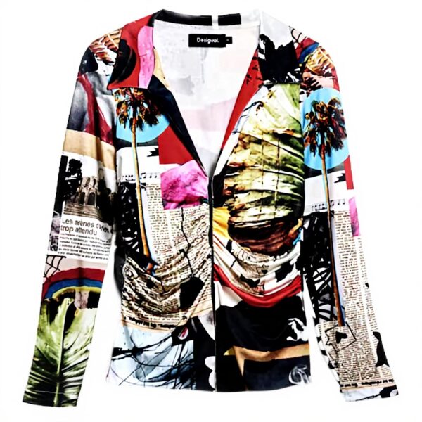 T-shirt Donna Desigual Nero Poliestere Riciclato Manica