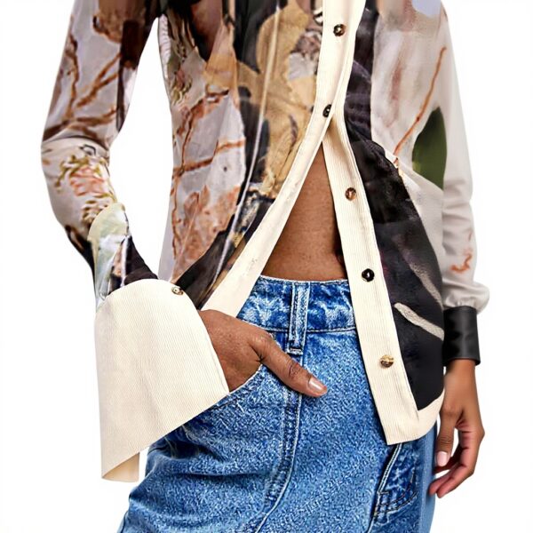 T-shirt Desigual Stampa Arty Donna Colletto Camicia