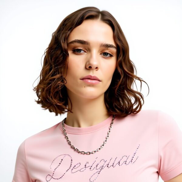 T-Shirt Donna Desigual Maya Slim Fit Rosso Nero