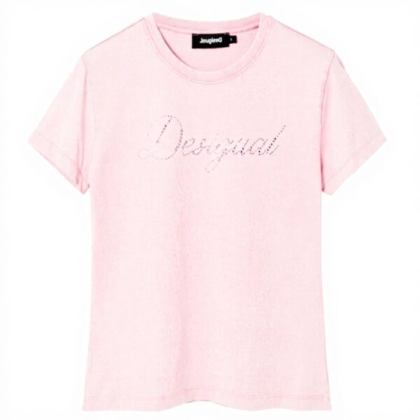 T-Shirt Donna Desigual Maya Slim Fit Rosso Nero