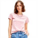 T-Shirt Donna Desigual Maya Slim Fit Rosso Nero