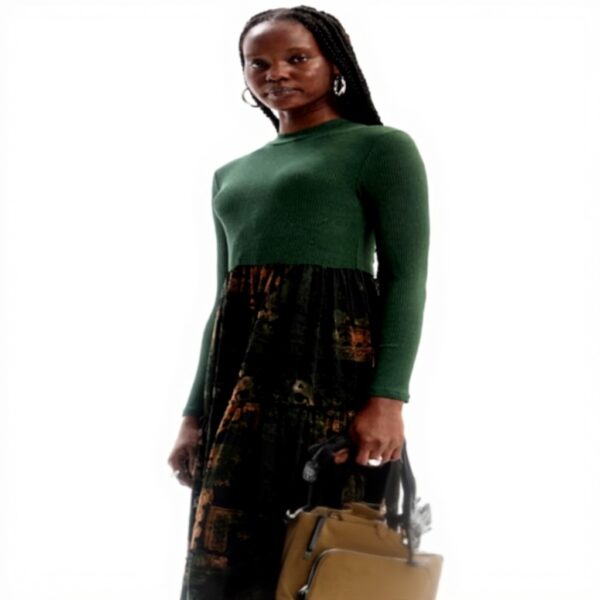 Vestito Lena Donna Desigual Verde Casual Moda