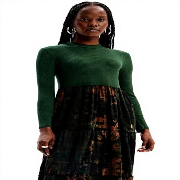 Vestito Lena Donna Desigual Verde Casual Moda