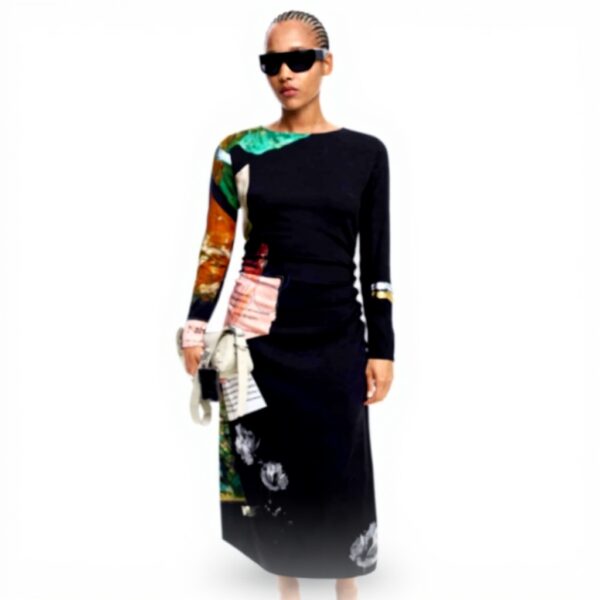 Vestito Casual Donna Desigual Nero Slim Fit Midi