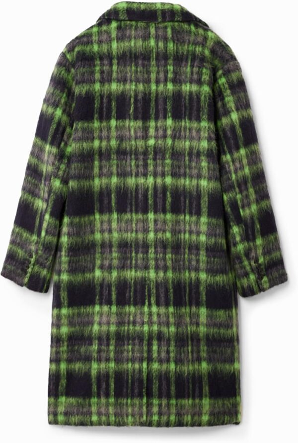 Cappotto Donna Desigual Tessuto Woven Overcoat Arancione Blu-2